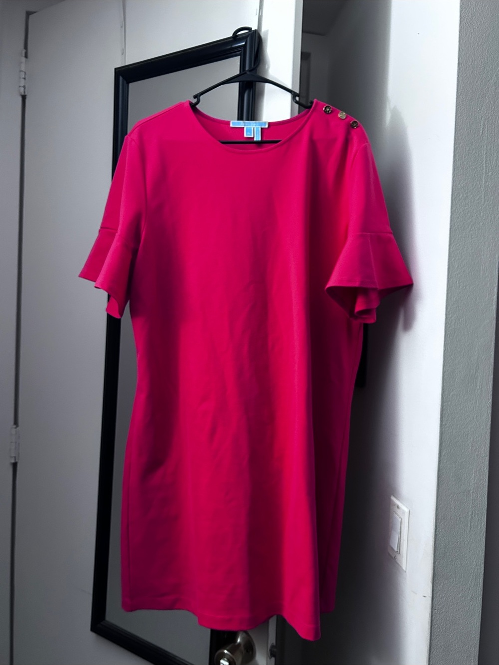 Draper James Bell Sleeve Shift Dress (Lipstick Red) XL - Picture 2 of 3